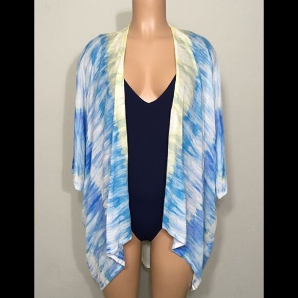 Chico’s blue and yellow swimsuit coverup. - Picture 2 of 6